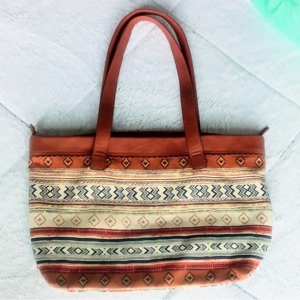 Navajo-Style Print Shoulder Bag/Tote